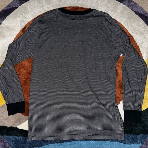 Supreme New York mini stripe L/S Tee Black Long Sleeve Logo Size Large - Picture 4 of 4